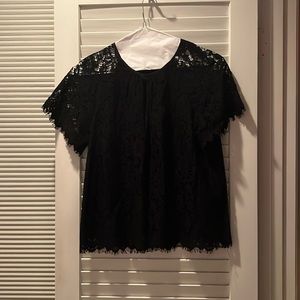Perfect condition black lace J.Crew flowy top